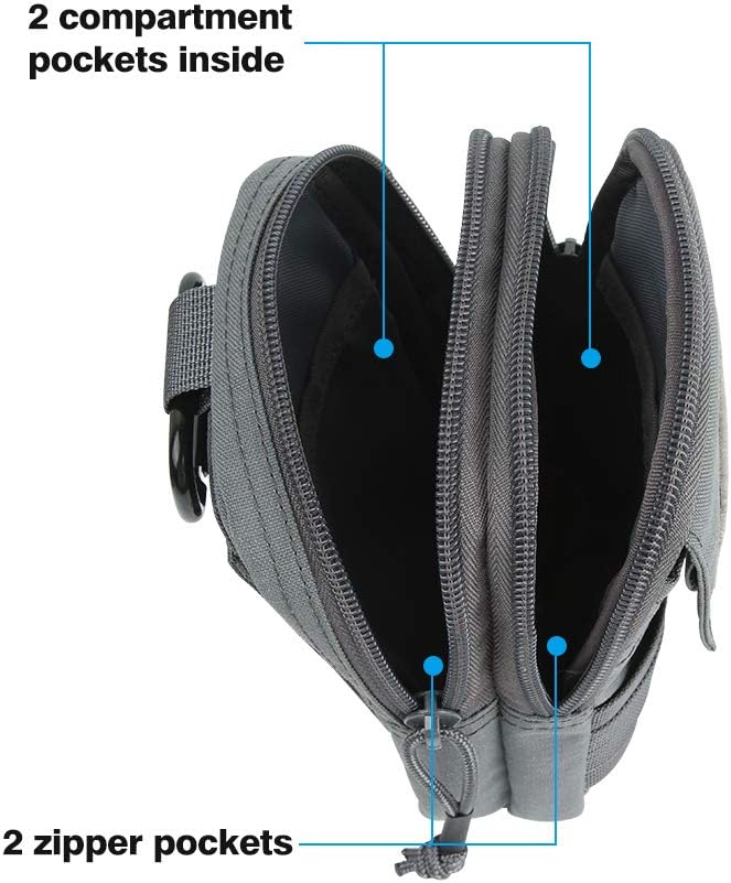 EXCELLENT ELITE SPANKER Tactical Molle EDC Pouch Nylon Belt Waist Bag Camping Hiking Organizer with Cellphone Holster for iPhone 12Pro 12 11ProMax XsMax XR XS X 8Plus 8 7 6 Samsung Galaxy Note 9 S9