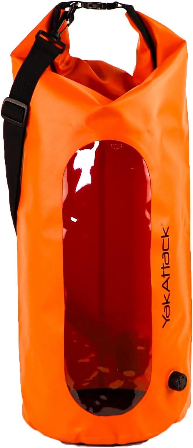 YakAttack 30L Roll-Top Waterproof Dry Bag with Air Valve | Durable & Water Resistant | Compact Storage | Remove Trapped Air | Additional Buoyancy | Dry Bag for Kayaking, Hiking, Boating & Camping
