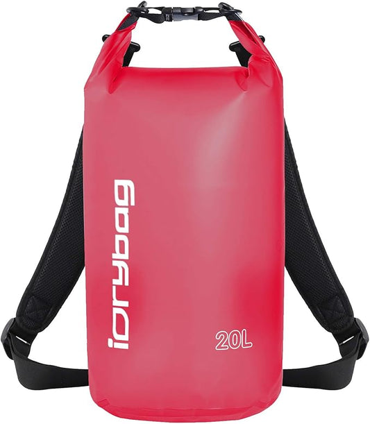 IDRYBAG Clear Dry Bag Waterproof 2L/5L/10L/15L/20L, Small Dry Sack Waterproof Bag for Kayaking