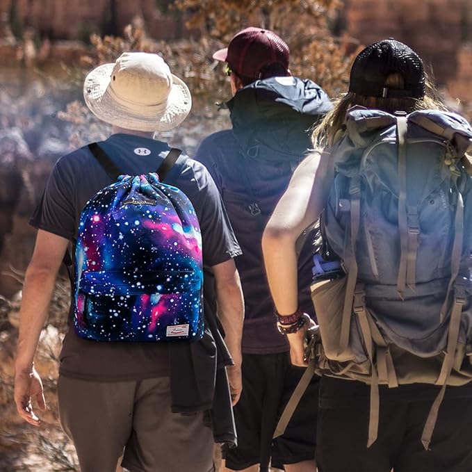 Peicees Waterproof Drawstring Sport Bag Lightweight Sackpack Backpack for Men and Women