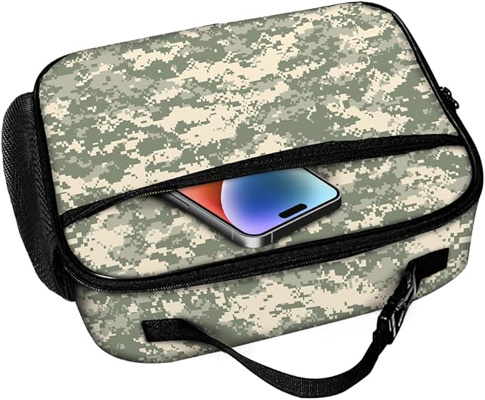 Camo Lunch Bag Reusable Insulated Camouflage Lunch Box Keep Food Cooler Thermal Lunch Tote for Women Men