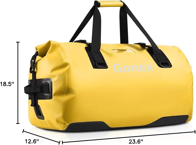 Gonex 40L 60L 80L Extra Large Waterproof Duffle Travel Dry Duffel Bag Heavy Duty Bag with Durable Straps & Handles for Kayaking Paddleboarding Boating Rafting Fishing