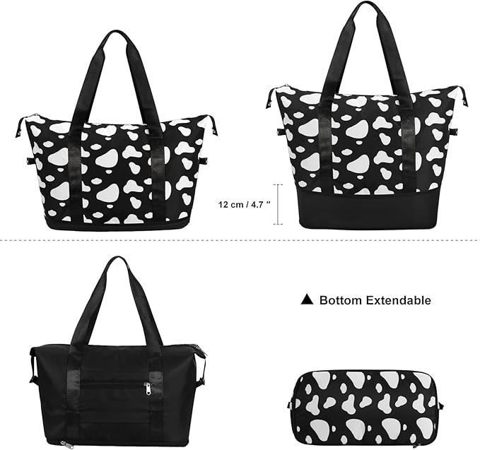 Womens Travel Duffel Bag Lightweight Sport Gym Bag Waterproof Weekender Overnight Bag with Wet and Dry Separation Pocket for Gym Training Yoga Fitness Swimming