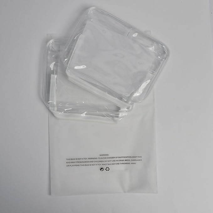 Lermende 2pcs Clear Toiletry Bag TSA Approved Travel Bag,Carry On for Travel,Airport Airline Accessories Compliant Bag,Quart Sized Makeup Cosmetic bag Women Men (Transparent, 2 Pack)