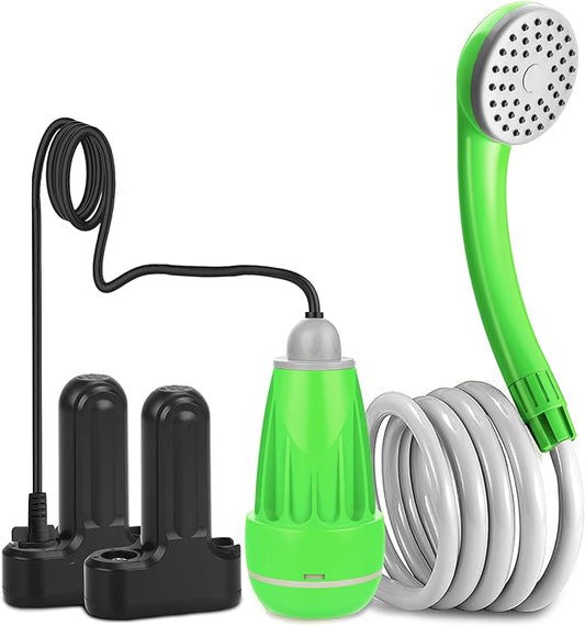 innhom Portable Shower Camping Shower Outdoor Camp Shower Pump, Electric Rechargeable Portable Camping Shower, Powered by Rechargeable Battery
