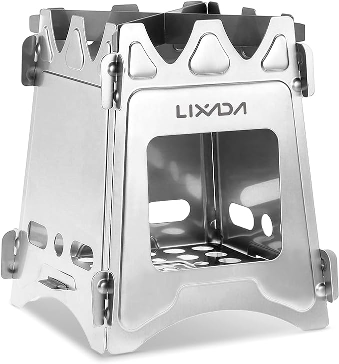 Lixada Camping Stove Wood Burning Stoves Portable Backpacking Stove Stainless Steel Alcohol Stove for Outdoor Camping Hiking Backpacking Picnic BBQ