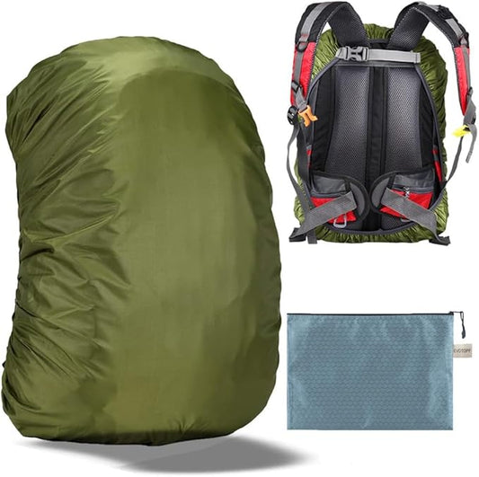 Waterproof Backpack Rain Cover with Anti Slip Buckle Strap for Camping, Hiking, Traveling, Hunting, Biking, 15-80L