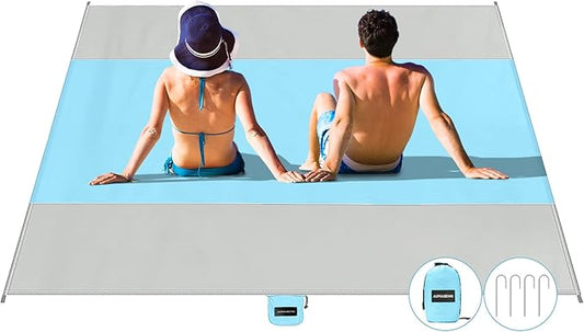 AlphaBeing Beach Blanket – Oversized 84"x84" Sandproof, Waterproof, Quick-Dry Mat for 1–7 Adults