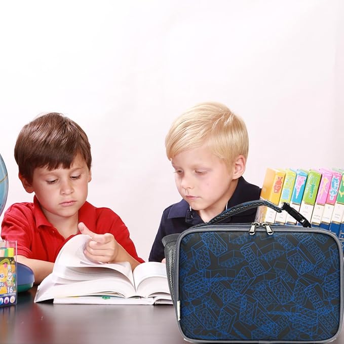 Insulated Lunch Box for School, Thermal Reusable Durable Freezable Lunch Bags for Kids Boys Girls Men Women - Small Soft Cooler Portable Lunch Tote Kit for Work Picnic Travel,Brick