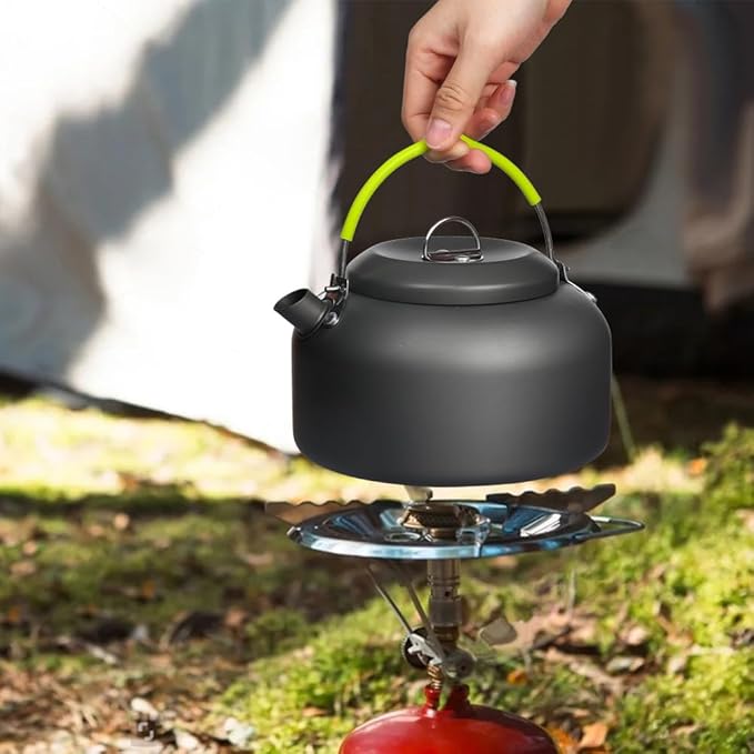 Gutsdoor Outdoor Camping Kettle for Boiling Water, 1.1L Aluminum Camping Tea Kettle, Portable Lightweight Teapot Coffee Pot for Camping Backpacking