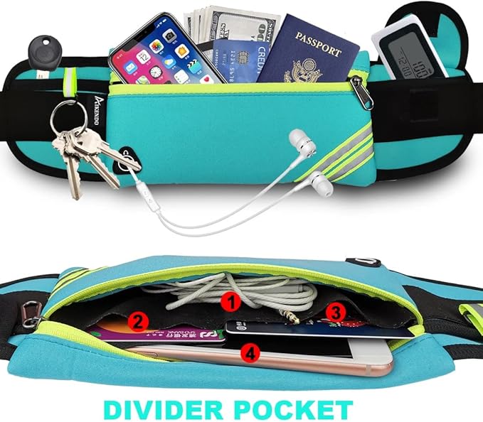 Running Belt Waist Pack Bag,Workout Gear,Gym Fitness Fanny Pack for Phone,Cell Phone Holder for Running,Jogging Pocket Belt for Women & Men,Running Accessories(Blue)