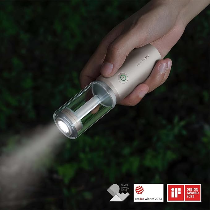 HOTO Outdoor Camping Flashlight Rechargeable, 3-in1 Camping Lantern 3200mAh, IP66 Water Resistant Camping Lamp Tent Lights with Hook, LED Flashlight for Camping, Outdoor, Emergency