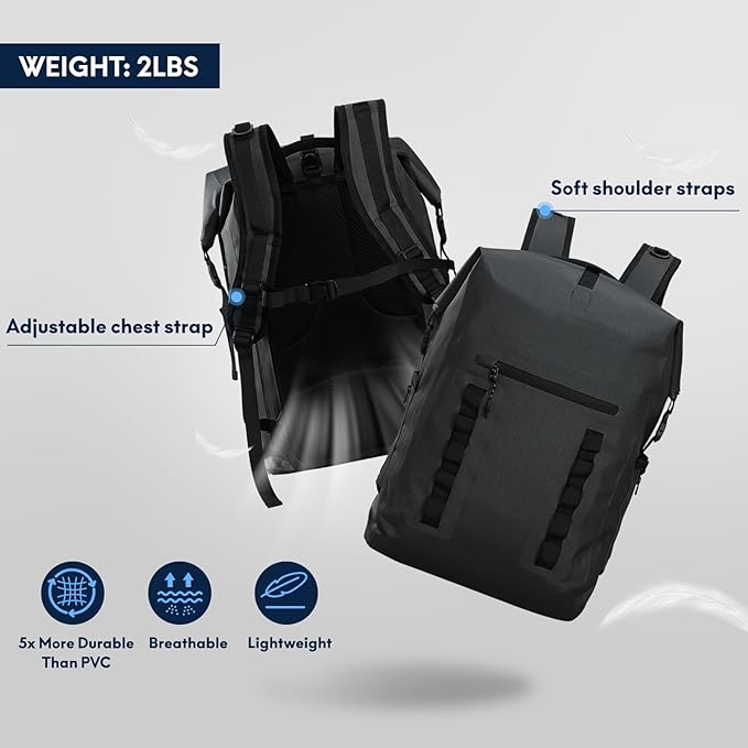 Haimont Waterproof Dry Backpack 30L TPU Lightweight Roll Top Dry Bag for Men Women, Beach, Kayaking, Travel, Hiking