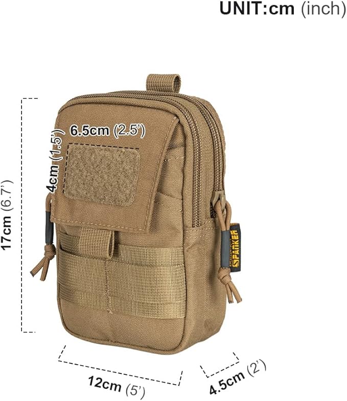 EXCELLENT ELITE SPANKER Tactical Molle EDC Pouch Nylon Belt Waist Bag Camping Hiking Organizer with Cellphone Holster for iPhone 12Pro 12 11ProMax XsMax XR XS X 8Plus 8 7 6 Samsung Galaxy Note 9 S9