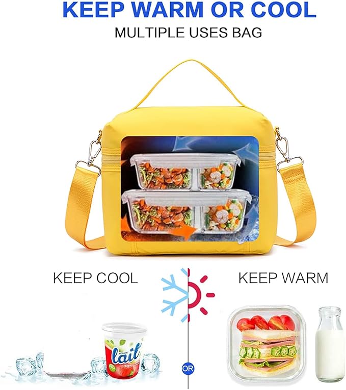 NOL Natural Organic Lifestyle Insulated Lunch Bags for Women Cooler Bag Lightweight Nylon Waterproof Lunch Box For Work