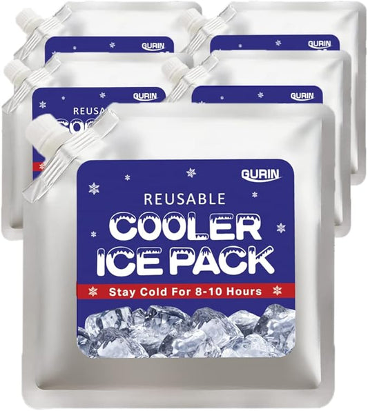 GURIN Reusable Ice Packs for Lunch Box/Coolers, Bag, or Backpack Coolers - Cold Up to 8-12 Hours Long Lasting for Camping Picnic, Outdoor Activities, Food Delivery