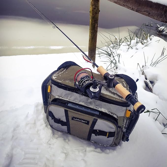 Kylebooker Fishing Tackle Bags Soft Side Fishing Tackle Box Storage Bag for Saltwater or Freshwater