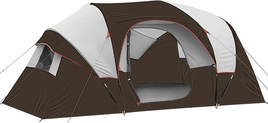 HIKERGARDEN 10 Person Camping Tent - Portable Easy Set Up Family Tent for Camp, Windproof Fabric Dome Tent Outdoor for Hiking, Backpacking, Traveling-14'x11'x74in(H)