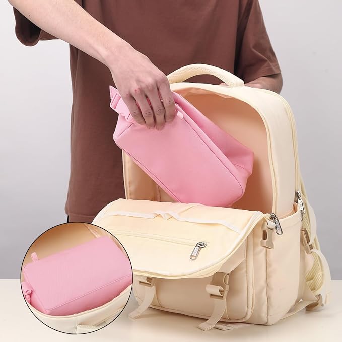 Snack Bags Mini Cooler lunch Bag Freezer Insulated Lunch Box Pouch with Buckle for Adults Work Travel,Pink