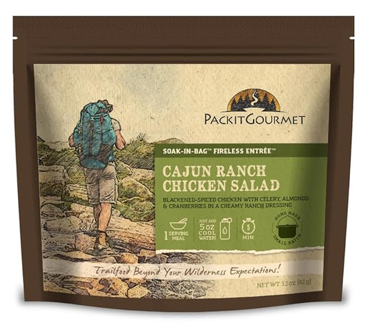 Packit Gourmet Cajun Ranch Chicken Salad | Premium Freeze Dried Backpacking & Camping Food | Large Portions | High Protein | Real Meat | Just Add Water Meal |All-Natural Ingredients | Made in USA |Freeze-Dried and Dehydrated Foods