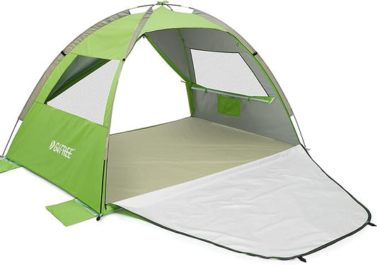 G4Free Portable Beach Tent 2-3 Persons Sun Shade Shelter UPF 50+ Sport Umbrella Canopy with Extendable Floor Foldable Lightweight