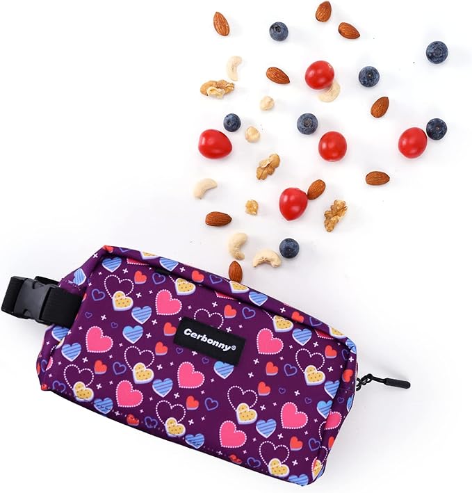 Cerbonny Freezable Lunch Cooler for Work, School, Travel - Leak-proof Insulated Bag for Kids/Adults, Fits Yogurt (Purple Heart)