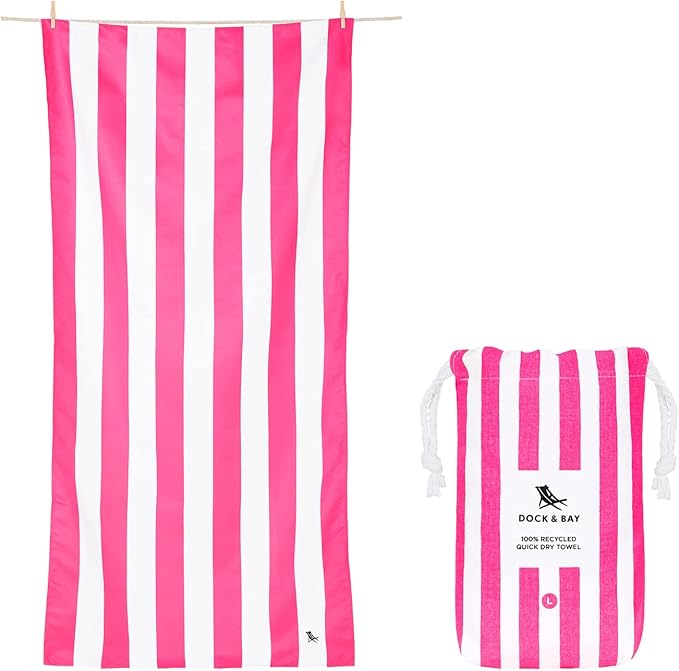Dock & Bay Ultimate Beach Kit Bundle - Two Quick Dry Towels, Waterproof Bottom Picnic Blanket and Compact Foldable Beach Bag - 100% Recycled Materials - Whitsunday Navy Blue (B)