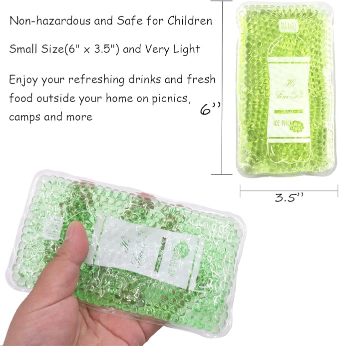Reusable Ice Packs for Coolers - 5 Pack Freezable Gel Packs for Lunch Box, Camping, Picnic, Medical Cold Therapy - Leakproof & Long-Lasting Cold Storage