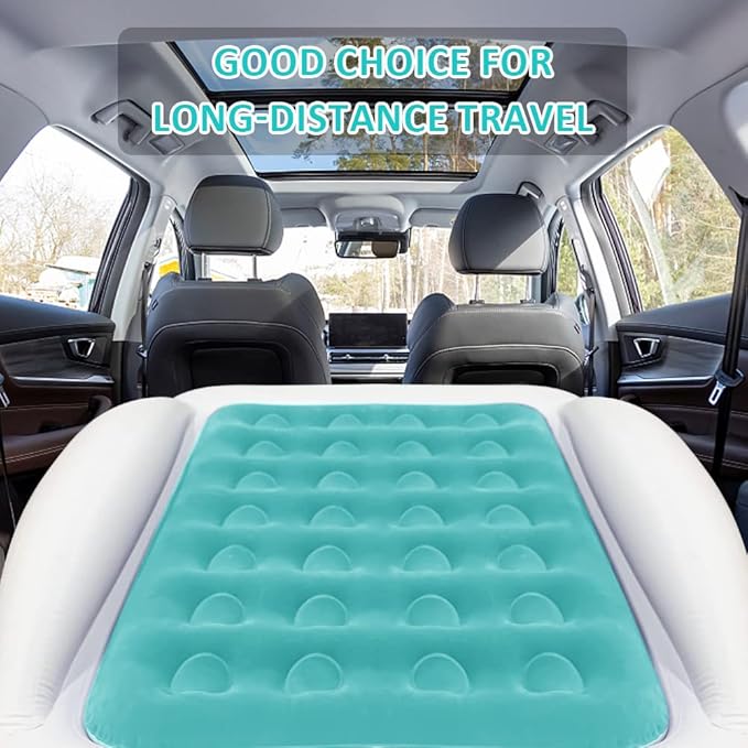 Inflatable Toddler Travel Bed with Sides Camping Air Mattress Idea for Outdoor Indoor Use (Green)