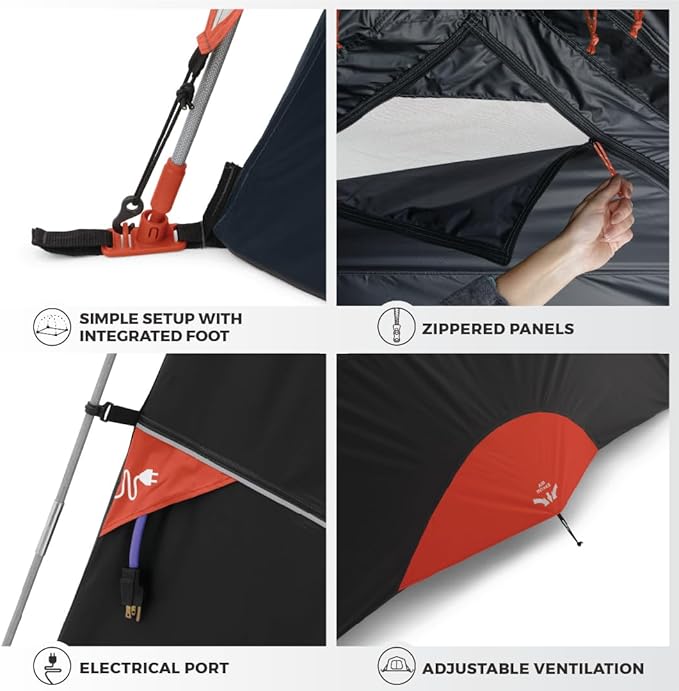 CORE Blackout 6 Person & 9 Person Dome Tent | Best Car Camping Outdoor Family Camp Tent | Included Storage Pockets for Camping Accessories | Portable Tent for Camping with Carry Bag