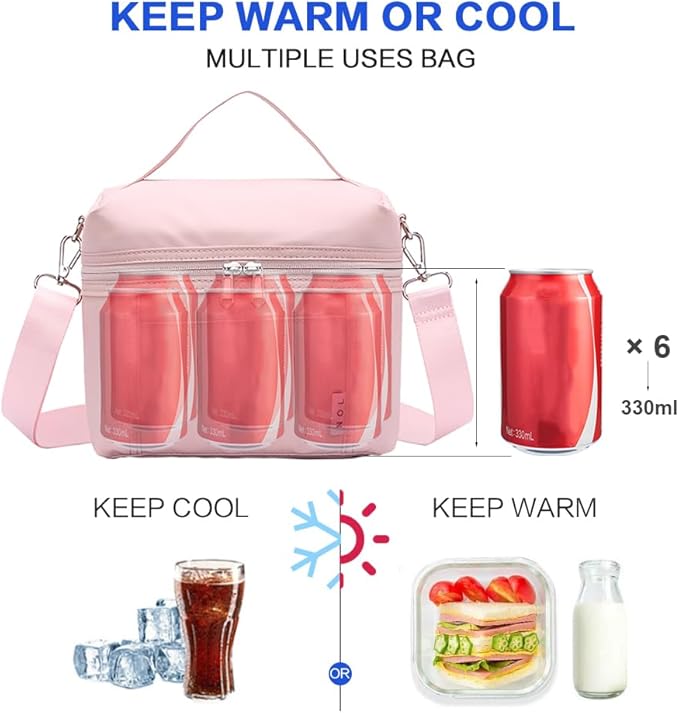 NOL Natural Organic Lifestyle Insulated Lunch Bags for Women Cooler Bag Lightweight Nylon Waterproof Lunch Box For Work