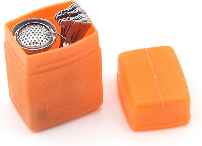 Backpacking Stove Portable Camping Stove with Piezo Ignition Stable Supports Ultralight Stove for Camping Hiking and Backpacking Trips Cooking (Orange)