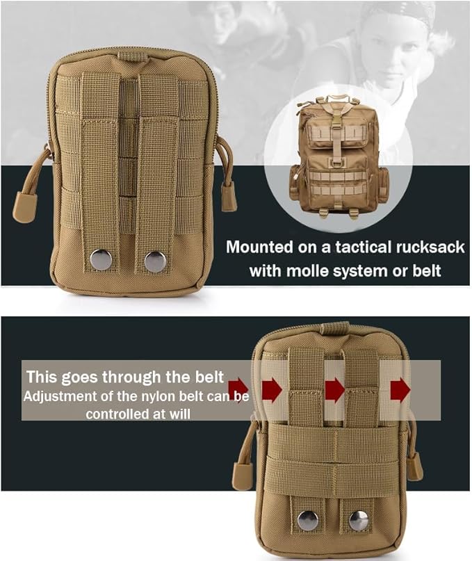 Outdoor Tactical Waist Bag Molle Pouch Military Hip Waist Compact Belt Bag Pouch Wallet Camping Phone Power Bank Camping Hiking Gear Tool Organizer