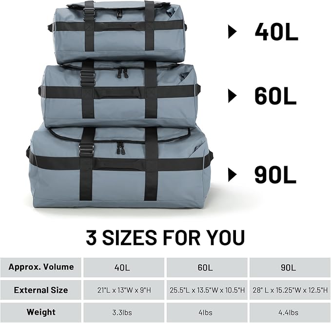 MIER Water Resistant Backpack Duffle Heavy Duty Convertible Duffle Bag with Backpack Straps for Gym, Sports, Travel