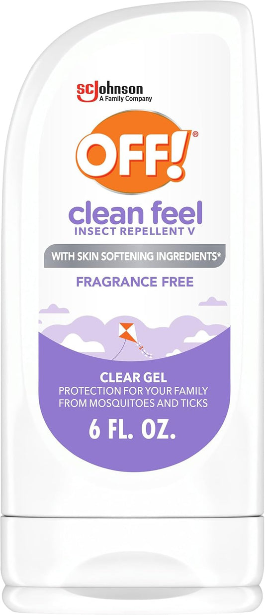 OFF! Clean Feel Insect Repellent Clear Gel with 20% Picaridin, Bug Repellent with Long Lasting Protection from Mosquitoes, Hydrating, 6 oz