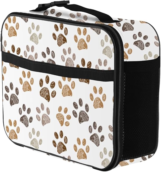 Paw Print Lunch Bag Reusable Insulated Lunch Box Keep Food Cooler Thermal Lunch Tote for Women Men