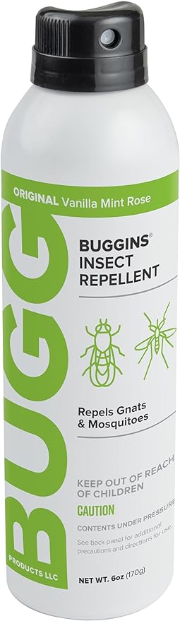 BUGGINS Original - Insect Repellent - Mosquitoes & Gnats, DEET Free, Non-Greasy - 6 oz Continuous Spray Can