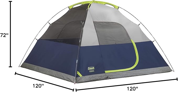 Coleman Sundome Camping Tent with Rainfly, 2/3/4/6 Person Tent Sets Up in 10 Mins, Weatherproof Shelter for Camping, Festivals, Backyard, Sleepovers, & More