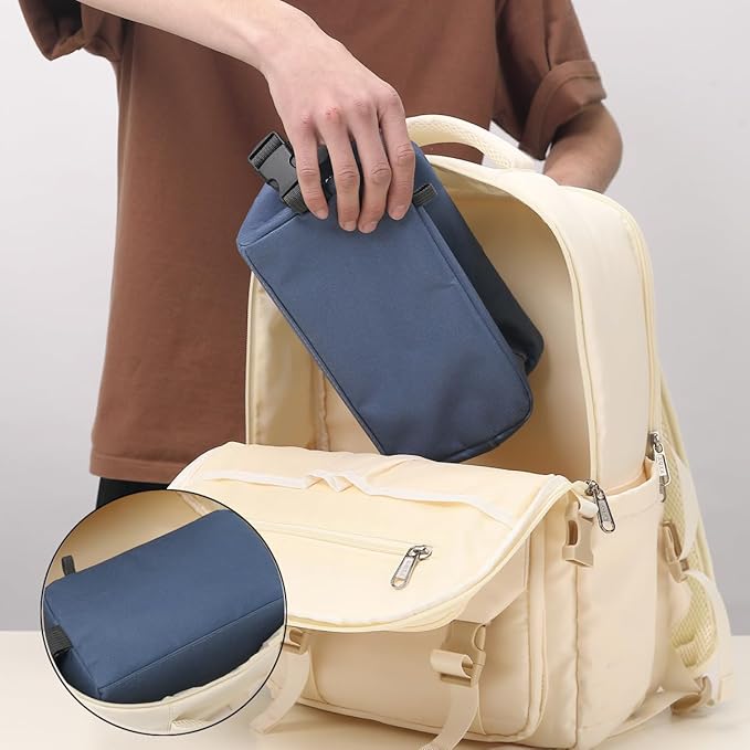 Snack Bags Mini Cooler lunch Bag Freezer Insulated Lunch Box Pouch with Buckle for Adults Work Travel,Cyan