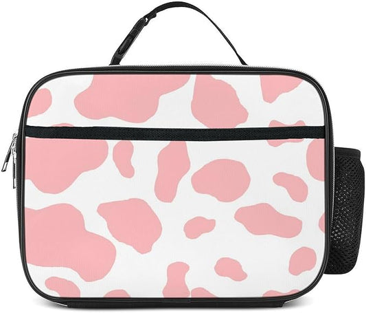Cow Lunch Bag Insulated Reusable Lunch Box Kids Girls Boys Cooler Thermal Tote Bag For Men Women School Work Picnic