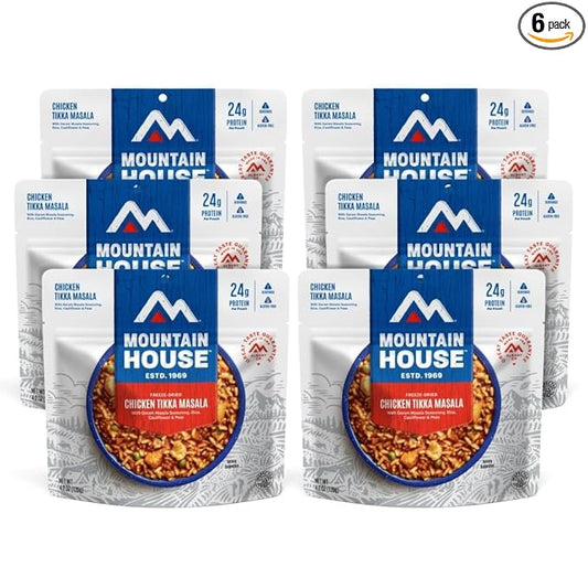 Mountain House Chicken Tikka Masala | Freeze Dried Backpacking & Camping Food | Gluten-Free | 6-Pack