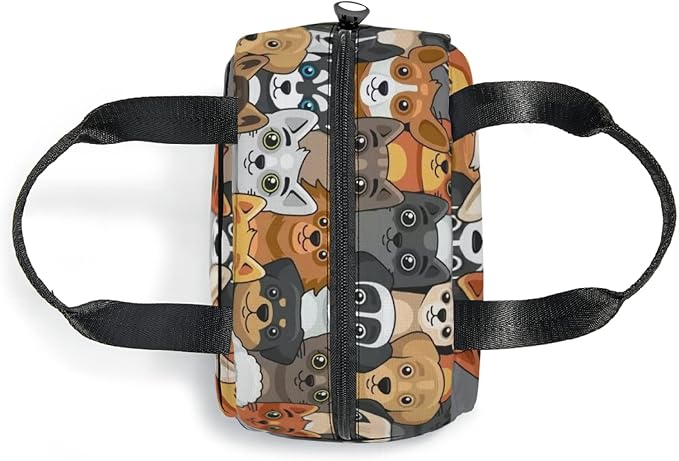 Giwawa Large Capacity Insulated Lunch Bag, Dog Print, Polyester Material, 11 x 5 x 8 in