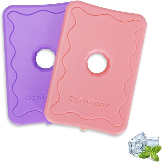 Cerbonny Ice Packs For Lunch Boxes,Lunch Box Ice Packs,Ice Pack For Lunch Box,2PS,Ice Packs For Cooler,Freezer Packs,Cooler Ice Packs,Fit For 3+, pink purple