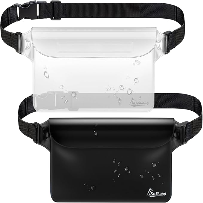 Waterproof Fanny Pack, Waterproof Pouch for Phone Passport Wallet Purse for Swimming Boating Fishing Diving Beach