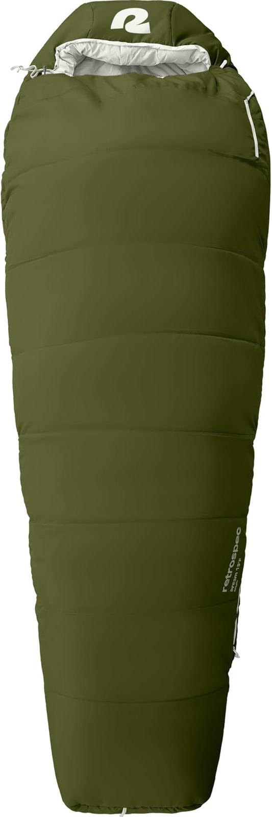 Retrospec Dream Sleeping Bag - 5, 15, 30 Mummy for Camping, Insulated Cold Weather, Lightweight Stuff Sack, Water-Resistant, Adjustable Draw Cords, Adult
