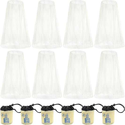 Wholelovein 8 Pack Mosquito Covers Wearable Head Net Face Mesh Protecting Net Mosquito Fly Insects Bugs