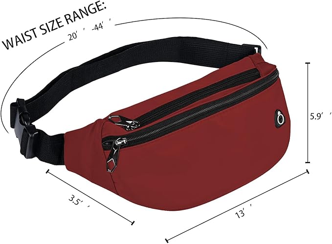 Fanny Pack for Men Women, Waterproof Sports Waist Bag Pack, Belt Bag for Travel Hiking Running