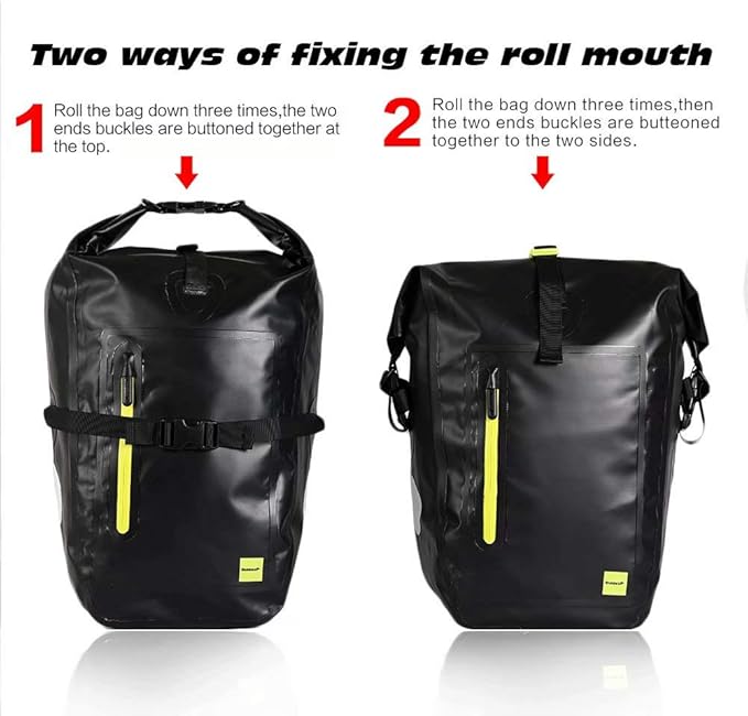 Rhinowalk Bike Pannier Bag 25L Waterproof Laptop Bicycle Rear Rack Bag Storage Saddle Bag Shoulder Bag Backpack