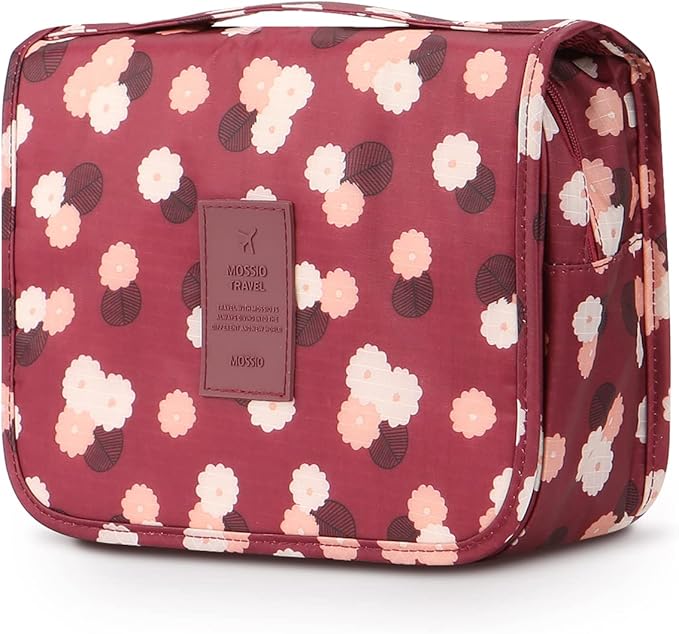 Mossio Hanging Toiletry Bag - Large Cosmetic Makeup Travel Organizer for Men & Women with Sturdy Hook