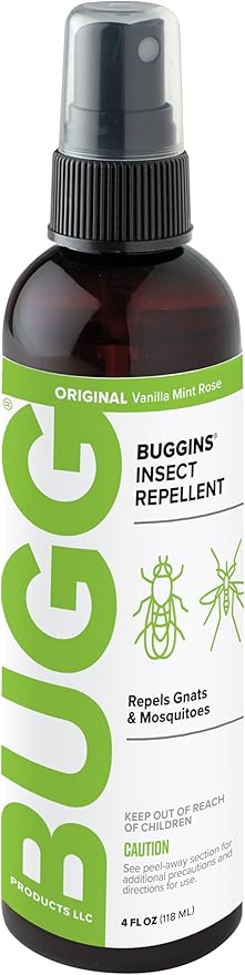 BUGGINS Original - Insect Repellent - Gnats & Mosquitoes, DEET Free, Non-Greasy - 4 oz Pump Spray Bottle